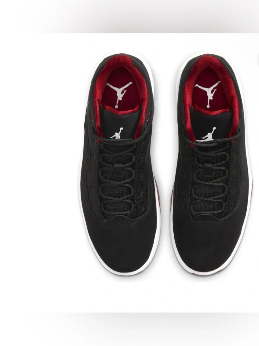 Jordan Black and Red Low-Top Basketball Sneakers